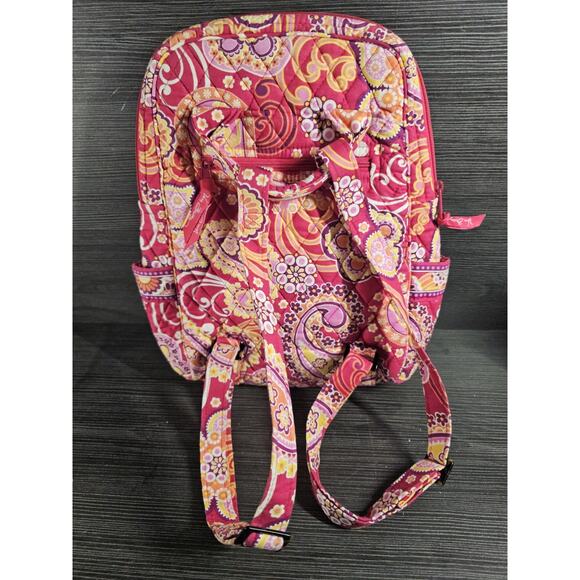 Vintage Vera Bradley Paisley Quilted Back Pack Small Raspberry Fizz Made In USA main image 6